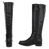 Damen Stiefel mit Reißverschluss Ital-Design 3325 in Schwarz – Bild 5