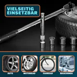 MONZANA® Drehmomentschlüssel 1/2 Zoll 40-210 Nm 3 Stecknüsse 17 19 21mm Auto – Bild 8