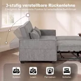 Schlafsofa, 4-in-1 2-Sitzer Sofa Ausziehbar 142 x 186 cm mit Schlaffunktion – Bild 6