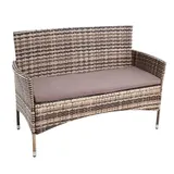 Polyrattan Gartenbank Rattan Bank 2-Sitzer Sitzbank mit Sitzkissen Rattanmöbel – Bild 8