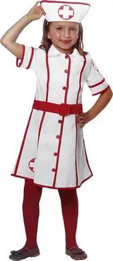 KINDER KRANKENSCHWESTER KOSTÜM Karneval Fasching Ärztin Doktor Mädchen Kleid – Bild 1