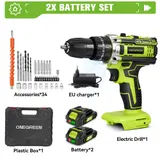 25+3 21V Mit 2 Akku Akkuschrauber 3IN1 Schlagbohrschrauber Bohrmaschine +Koffer – Bild 2