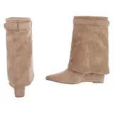 Damen Stiefeletten mit Reißverschluss Ital-Design 7177 in Hellbraun – Bild 5