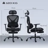 Ergonomischer Bürostuhl mit Netzstoff, Lendenstütze, verstellbare Kopfstütze – Bild 4