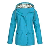 Regenjacke Damen Wasserdicht Regenmantel Übergangsjacke Kapuze Outdoor Jacke – Bild 1