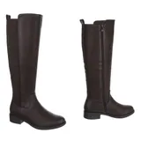 Used Look Damen Stiefel mit Reißverschluss Ital-Design 5077 in Braun – Bild 4