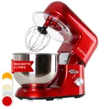 Küchenmaschine Standmixer Rührgerät Teig Knetmaschine 1800 W Edelstahl Rot – Bild 1
