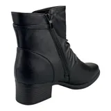 Damen Stiefeletten Boots Stiefel Leicht Gefüttert Blockabsatz Leder-Optik 37-41 – Bild 3