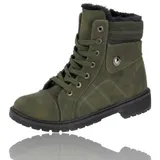 Damen Winterschuhe Stiefel Stiefeletten Booty Frauen Freizeit Schnürboots 65329 – Bild 5