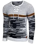 Herren Pullover Slim Fit Rundhals Strick-Pullover Longsleeve in Feinstrick B-156 – Bild 1