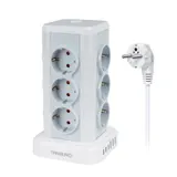 12 Fach Steckdosenleiste Tower 6 USB EU Mehrfachsteckdose Überspannungsschutz – Bild 6