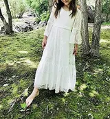 Mädchen Kleid Prinzessinkleid Hochzeitskleid Partykleid, Weiß, 10 Jahre – Bild 1