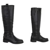 Damen Stiefel mit Reißverschluss Ital-Design 3325 in Schwarz – Bild 4