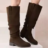 Damen Stiefel mit Reißverschluss und Reißverschluss Ital-Design 6038 in Braun – Bild 6