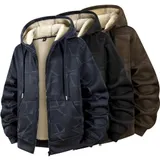 Herren Winterjacke Warm mit Kapuze Weich Komfortabel Dicker Mantel Casual NEU – Bild 13