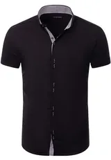 Reslad Hemd Herren Kurzarm Party Hemden Kurzarmhemd Männer Elegant RS-7035 – Bild 1