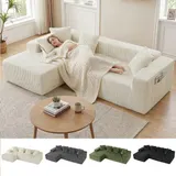Ecksofa Sofa Couch Cordsofa Modular Kissen Modulsofa Cord Wohnzimmer Bettsofa – Bild 9