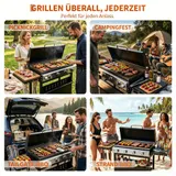 32000BTU Gasgrill Grillwagen BBQ Grill Edelstahl Grillstation 4 Brenner 2510 cm² – Bild 7