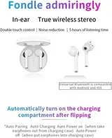 TRUE WIRELESS EARPHONES TWS EARBUDS BLUETOOTH 5.0 DEEP BASS TOUCH CONTROL WEISS – Bild 4
