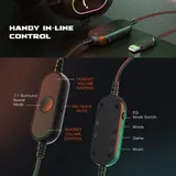 FIFINE Gaming Headset mit Mikrofon USB Over Ear Kopfhörer mit Kabe mit 3 EQ-Modi – Bild 3