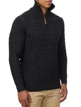 Indicode Herren Strickpullover INHector-Pullover Pulli Stehkragen Reißverschluss – Bild 4