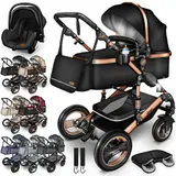 KIDUKU® 3 in 1 Kombi-Kinderwagen Buggy Reisebuggy inkl. Auto- Babyschale Faltbar – Bild 10