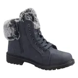Damen Boots Stiefeletten Stiefel Schnür-Booty Winterstiefel Gefütterte Schuhe – Bild 2