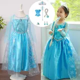 Karneval Kinder Eiskönigin Prinzessin Elsa Cosplay Kleid Party Mädchen Kostüme – Bild 5