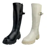 Damen Stiefel Übergangstiefel Leicht Gefüttert Blockabsatz Leder-Optik 36 38 39 – Bild 8