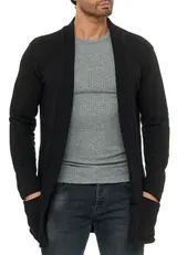 Redbridge Herren Cardigan Jacke Sweatjacke Sweater Sakko Pullover Long Cut M3634 – Bild 2