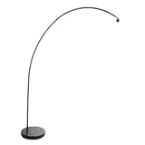 Bogenlampe Solva 3409ZW – schwarze Stehlampe ohne Schirm mit E27 Fassung – Bild 1