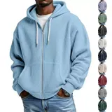 Herren Sweatjacke Langarm Pullover Hoodie Basic Sport Sweatshirt Kapuzenpullover – Bild 3