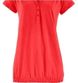 Damen Shirt rot Kurzarm + Bündchen + Knopfleiste V-Ausschnit Gr 36 - 58 neu 1536 – Bild 2