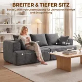 HOMCOM Sofa 3 Sitzer 194 cm Boneless Sofa mit Chenille-Optik, 58 cm Tiefe Sitze – Bild 7