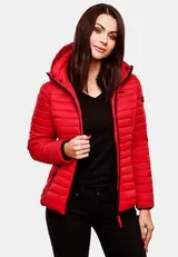 Marikoo Samtpfote Damen Jacke Steppjacke Frühling Übergangsjacke gesteppt Kapuze – Bild 3