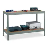 Werkbank Arbeitstisch Werkzeugbank 2 Ebenen anthrazit Werkstatttisch 300 kg – Bild 1