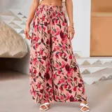Damen Hosenrock Blumen Weites Bein Palazzohose Sommerhose Lange Hose Haremshose  – Bild 7