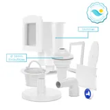 Stahlwandpool Gre GIANT Set rund 460x120cm Pool weiss Folie blau Leiter Skimmer – Bild 8