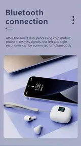 Wireless Earphones TWS Kopfhörer Ohrhörer mit langer Akkulaufzeit WEISS – Bild 4