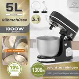 8-in-1 Profi Küchenmaschine Rührmaschine Teigmaschine Mixer Rutschfeste Füße 5L – Bild 1
