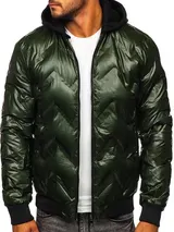 Jacke Winterjacke Steppjacke Zip Kapuze Unifarben Sport Herren Mix BOLF Basic – Bild 1