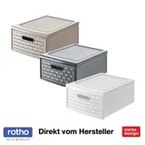 Rotho Schubladenbox klein COUNTRY  8,3 Liter stapelbar Aufbewahrungskorb Rattan – Bild 4