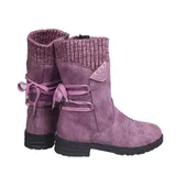 Damen Schlupfstiefel PU-Optik Stiefeletten Bequeme Stiefel Schuhe New – Bild 4