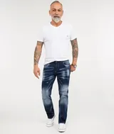 Rock Creek Herren Jeans Stonewashed Used-Look Regular Fit Dunkelblau RC-3113 NEU – Bild 5