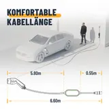 ABSINA mobile Wallbox 11kW - Typ 2 Ladekabel - EV Ladegerät 6,6m - Ladestation – Bild 5