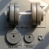 Hantelset 2er Kurzhanteln, 50 kg Kurzhantel Set für Krafttraining, Fitness Stahl – Bild 4