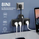 4 Fach EU Steckdose Mehrfachstecker Steckdosenleiste Adapter Mit USB DHL 2-3Tage – Bild 1