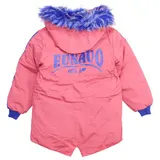 Kinder Mädchen Winterjacke Mantel Kapuze mit Kunstfell Reißverschluss Warm  – Bild 2