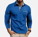 Herren Langarmshirt Poloshirt Langarm Hemd Polo Shirt Freizeit Business Tops – Bild 6