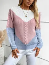 Damen Rund Hals Pullover Pulli Sweater Strickpullover Langarm Oberteile NEW – Bild 5
